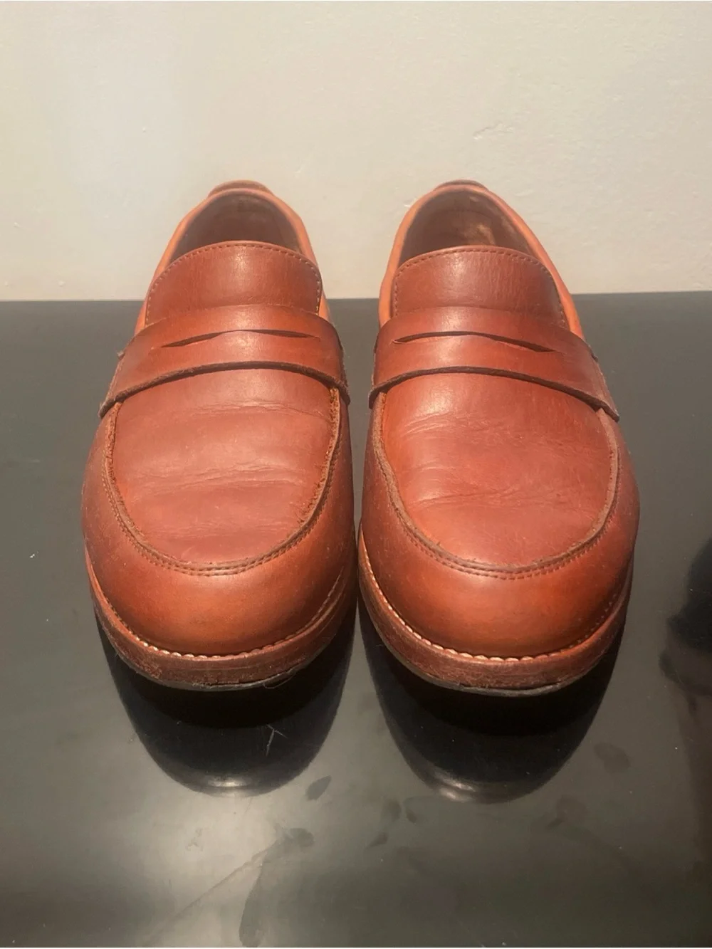 Adelante Luca Leather Handcrafted Men’s Caramel Penny‎ Loafers Size US 7.5 D